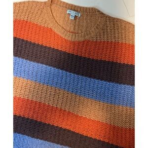 She‎ + Sky One Size Knit Sweater Chunky Striped Pull Over